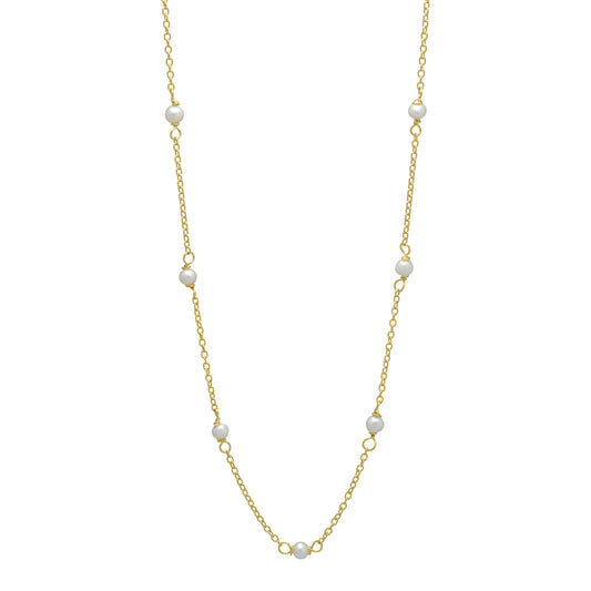 Aqua Dulce - Pearly halskæde med ferskvandsperler i forgyldt sølv