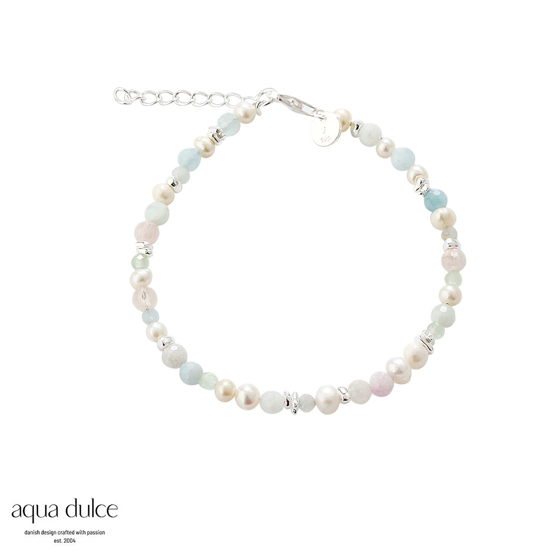 Aqua Dulce - Sea Breeze armbånd med pastelblå sten i sølv