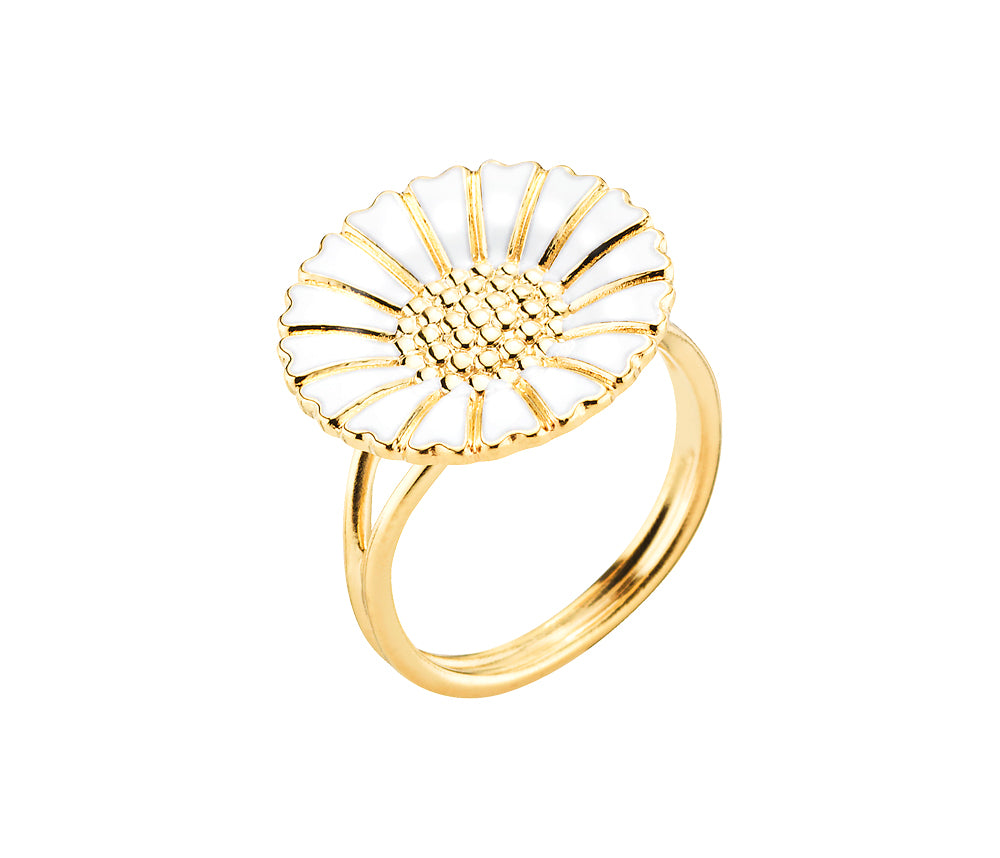 Lund of Copenhagen - Marguerit ring 18mm i 18kt forgyldt sølv