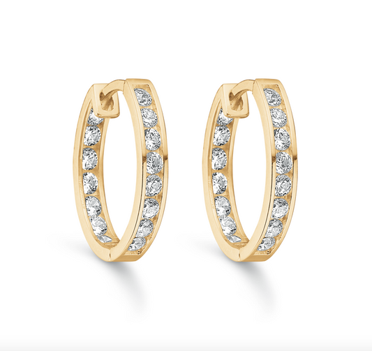 Støvring Design - Hoops i 8kt guld med hvide cz.