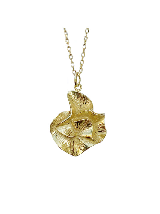 Agavanza - Rustikt blomstervedhæng i forgyldt sølv