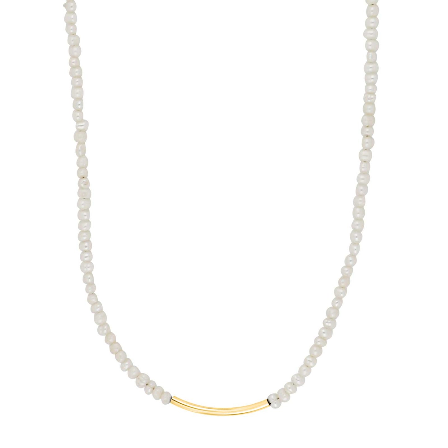 Nordahl Jewellery - Collier af hvide fwp. og forgyldt sølv