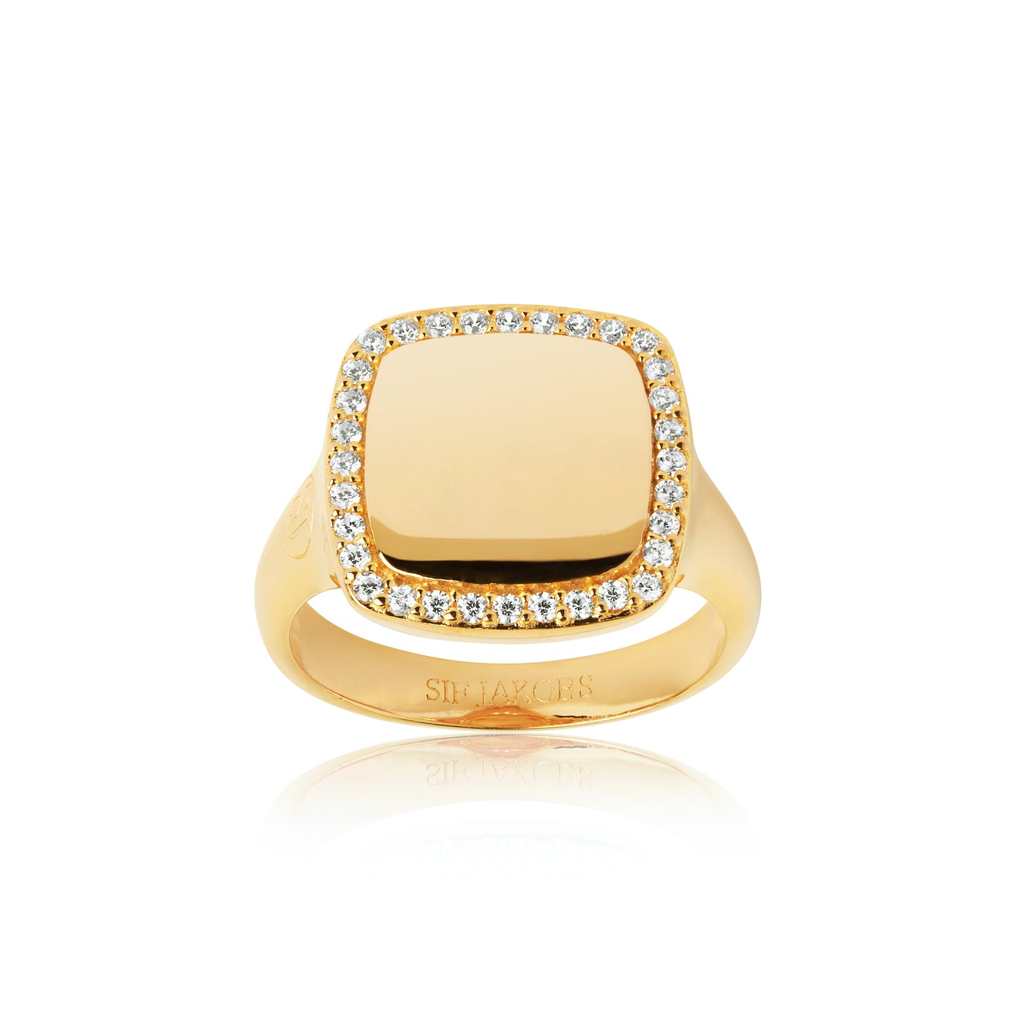 Follina Quadrato ring i 18kt forgyldt