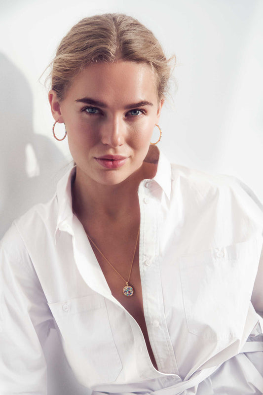 Bovalino hoops med multifarvede sten