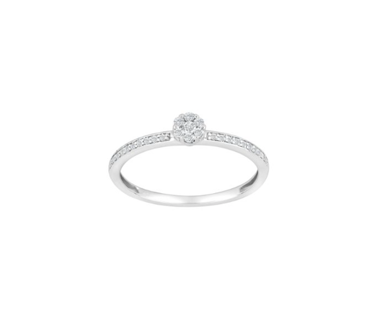 Diamantring med i alt 0,16ct w/si i 14kt hvidguld