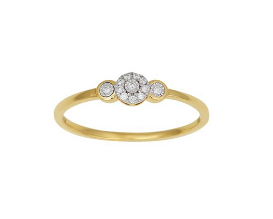 Diamant rossetring med i alt 0,05ct w/si i 14kt guld