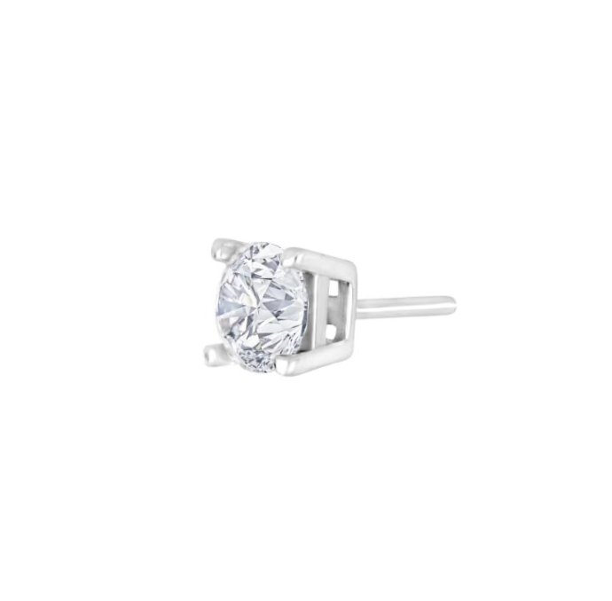 Ørering 1 stk. - Zirkonia 5mm i rhodineret sølv