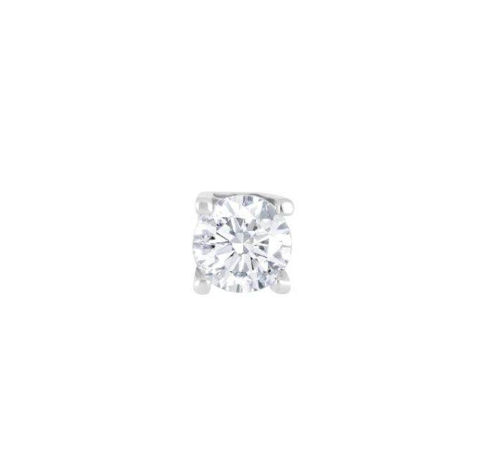 Ørering 1 stk. - Zirkonia 5mm i rhodineret sølv