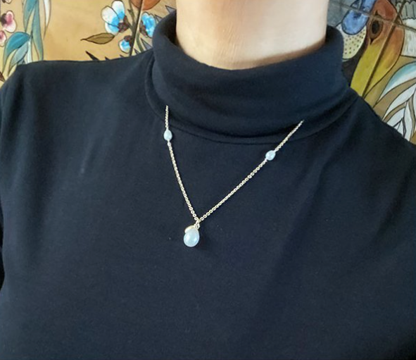 SAN - Collier med ferskvandsperler i forgyldt sølv 45-80cm