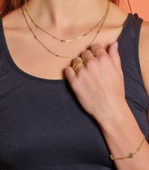 Nordahl Jewellery - Halskæde med kugler i 18kt forgyldt sølv