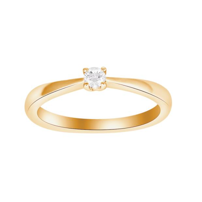 Siersbøl Heart - Diamantring solitaire i 14kt guld fra 0,05ct til 0,25ct w/si