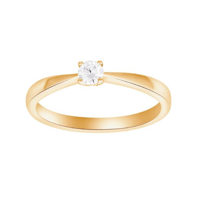 Siersbøl Heart - Diamantring solitaire i 14kt guld fra 0,05ct til 0,25ct w/si