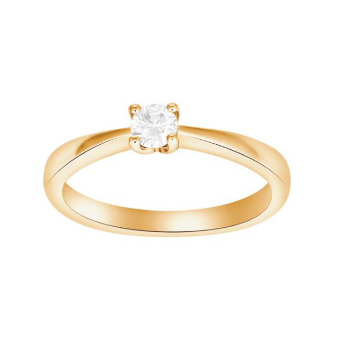 Siersbøl Heart - Diamantring solitaire i 14kt guld fra 0,05ct til 0,25ct w/si