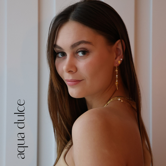 Aqua Dulce - Mix box golden øreringe i forgyldt sølv