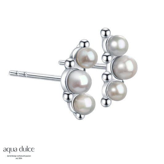 Aqua Dulce - Page ørestikker med tre perler i sølv