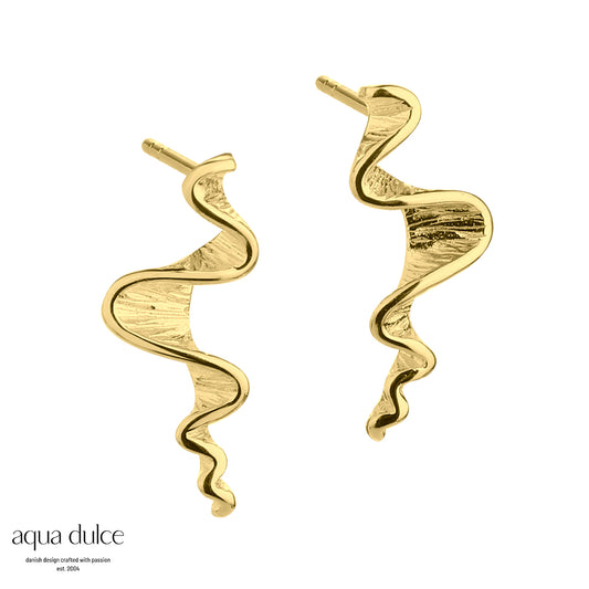 Aqua Dulce - Rhumba Short Stud ørestik i forgyldt sølv