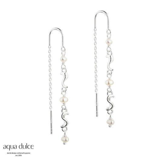 Aqua Dulce - Rhumba Earthread med ferskvandsperler i sølv