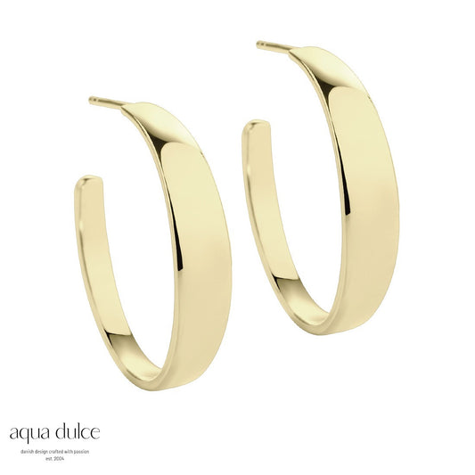 Aqua Dulce - BB hoop 30mm i forgyldt sølv