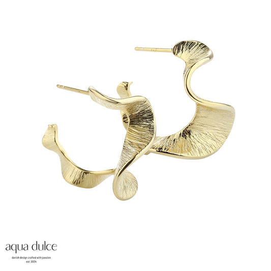 Aqua Dulce - Rhumba Medium Hoop 25mm i forgyldt sølv