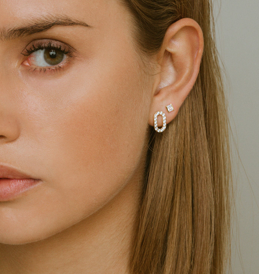 Sif Jakobs - Roccanova Piccolo øreringe med hvid cz i 18kt forgyldt sølv