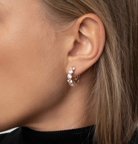 Belluno Creolo i sølv med hvide zirkonia