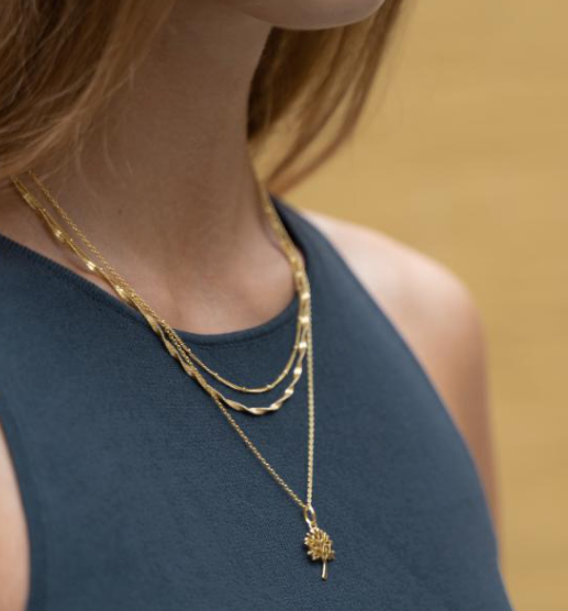 Nordahl Jewellery - Collier med kugler i forgyldt