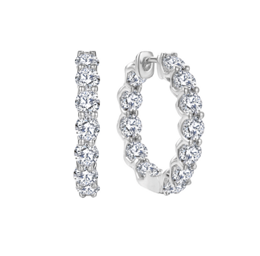 Støvring Design - Chunky hoops med hvide cz. i rhodineret sølv