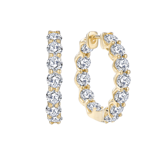 Støvring Design - Chunky hoops med hvide cz. i forgyldt sølv