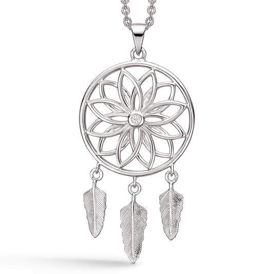 Halskæde med drømmefanger i sølv