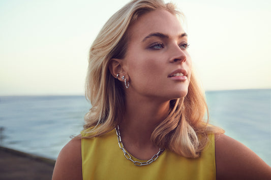 Adria Tre Piccolo øreringe med perle og zirkonia i sølv