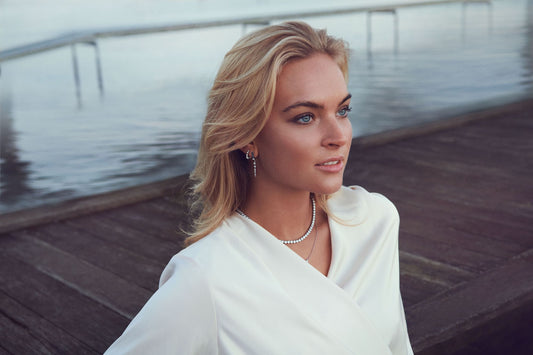 Adria Piccolo hoops med perler og zirkonia i forgyldt