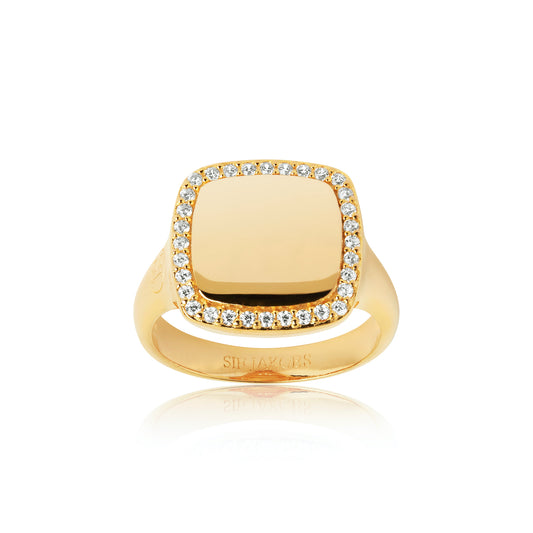 Follina Quadrato ring i 18kt forgyldt