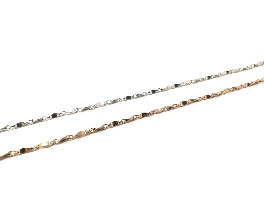 SAN - Armbånd med snoede led i rhodineret eller forgyldt sølv