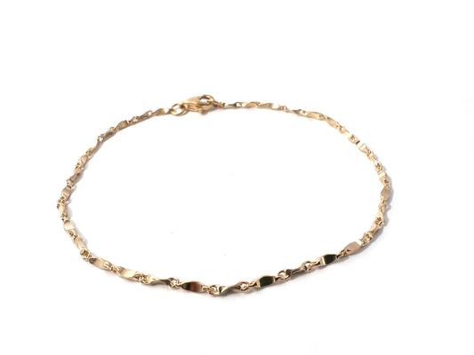 SAN - Armbånd med snoede led i rhodineret eller forgyldt sølv