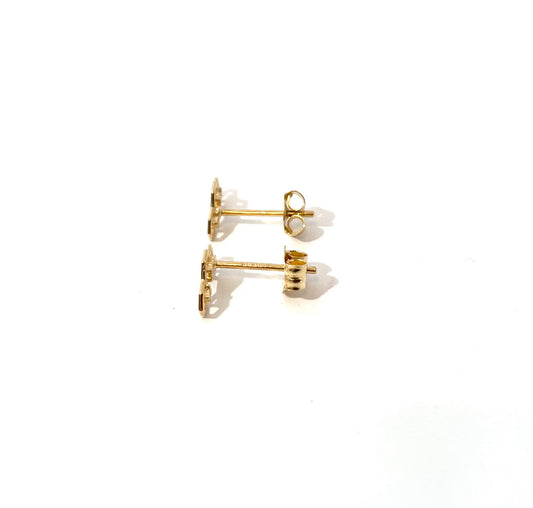 Kube ørering med zirkonia i 14kt guld