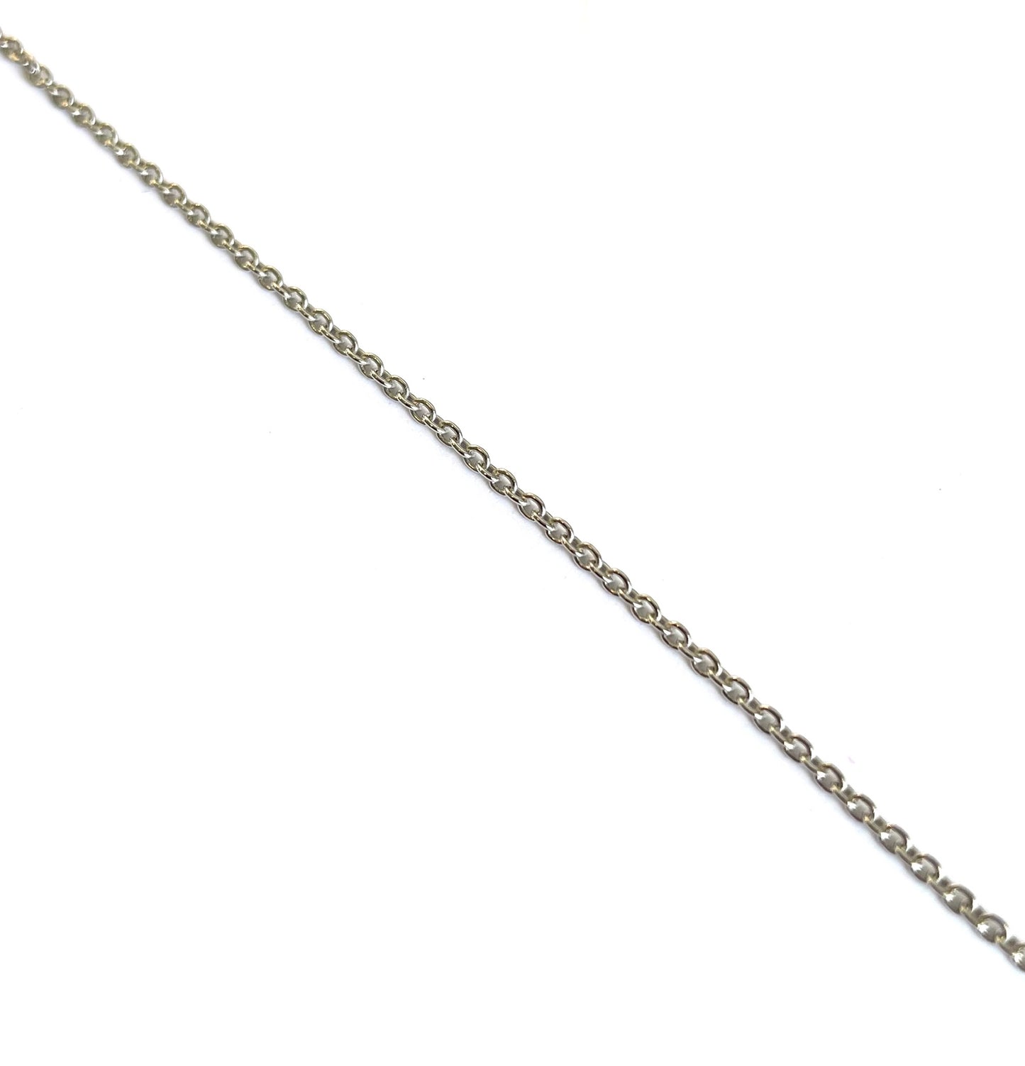 Kæde - Anker kæde rund 0,3 tråd i 70cm, rhodineret sølv