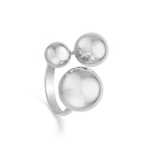 Randers Sølv - Stor kuglering i sølv med tre kugler