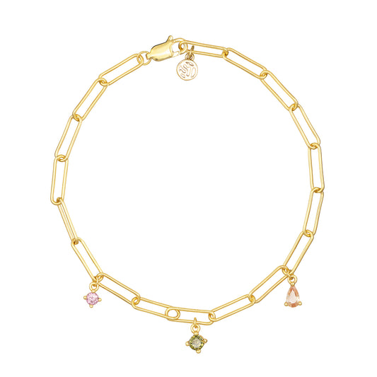 Rimini armbånd med multifrvede sten