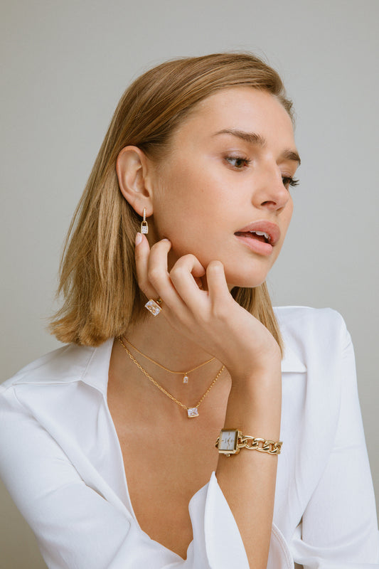 Sif Jakobs - Roccanova Piccolo halskæde med hvid cz i 18kt forgyldt sølv