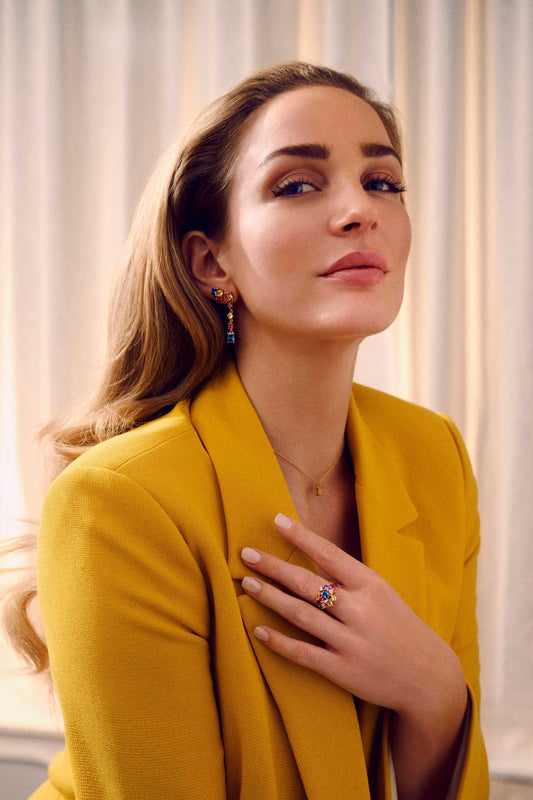 Sif Jakobs - Ivrea tree øreringe med multifarvede cz. i 18kt forgyldt sølv