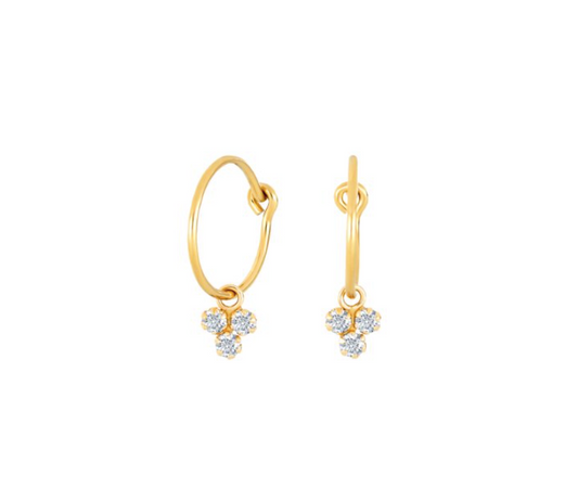 Hoops i 8 karat guld m. cz.