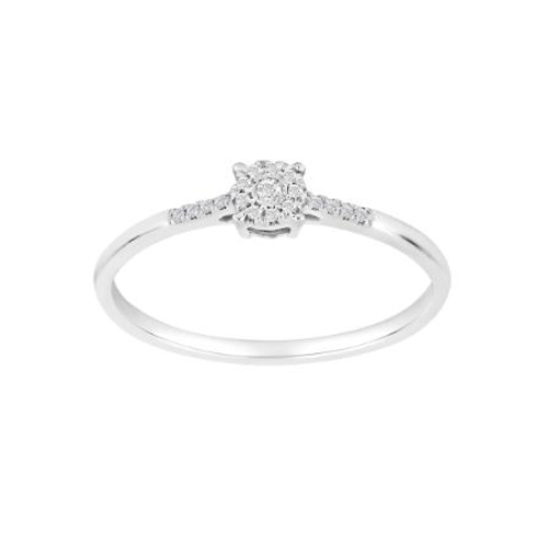 Diamantring med i alt 0,06ct w/si i 14kt hvidguld