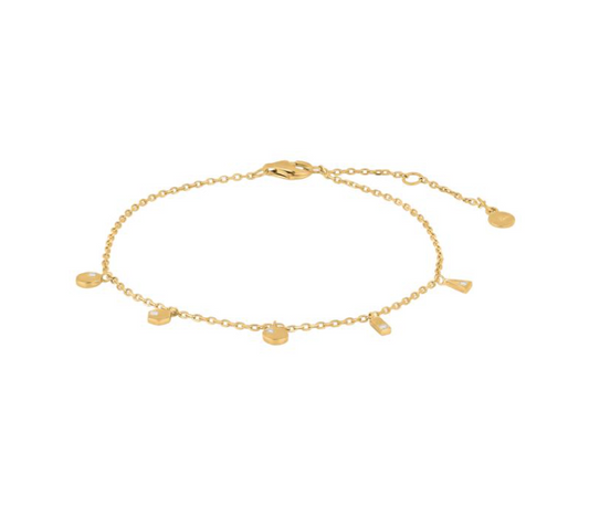 Rustikt armbånd i forgyldt sølv