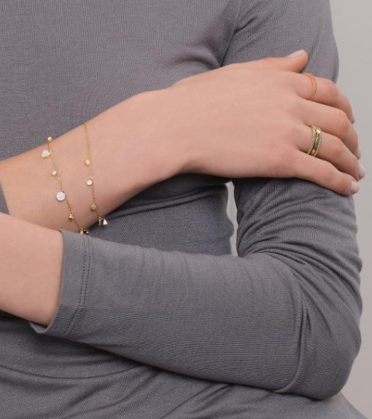 Rustikt armbånd i forgyldt sølv