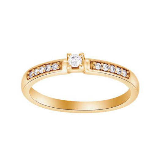 Siersbøl Heart - Diamantring med 0,13ct i 14kt guld