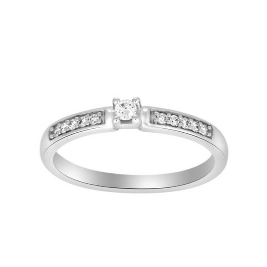 Siersbøl Heart - Diamantring i 14kt hvidguld 0,13ct