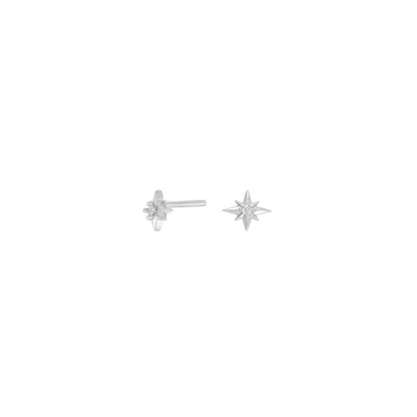 Øreringe - Stjerne med zirkonia i sølv