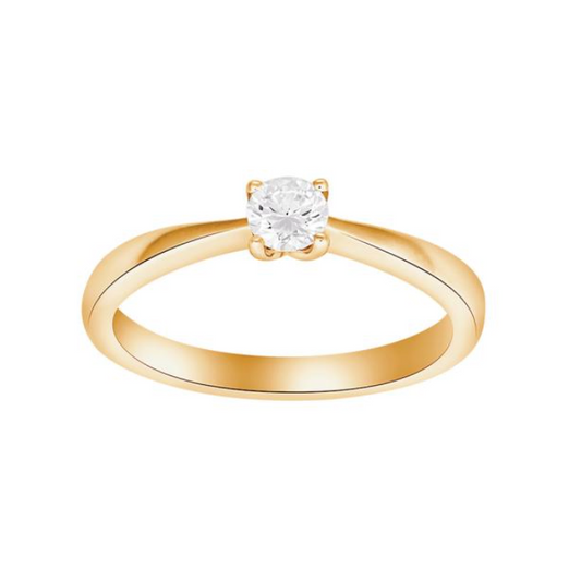 Siersbøl Heart - Diamantring solitaire i 14kt guld fra 0,05ct til 0,25ct w/si