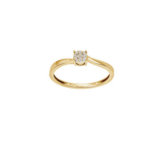 Ring - 14kt guld med 0,03ct diamanter
