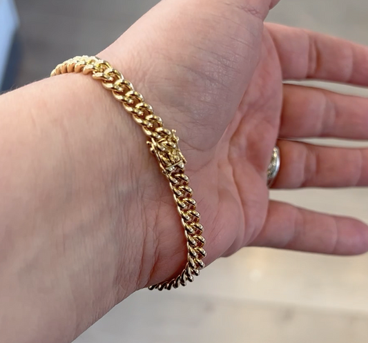 BNH - Rund Panser armbånd i 14kt guld